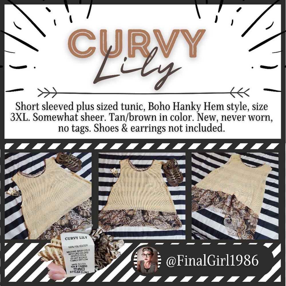 Boho Hanky Hem Tank in Cream & Brown